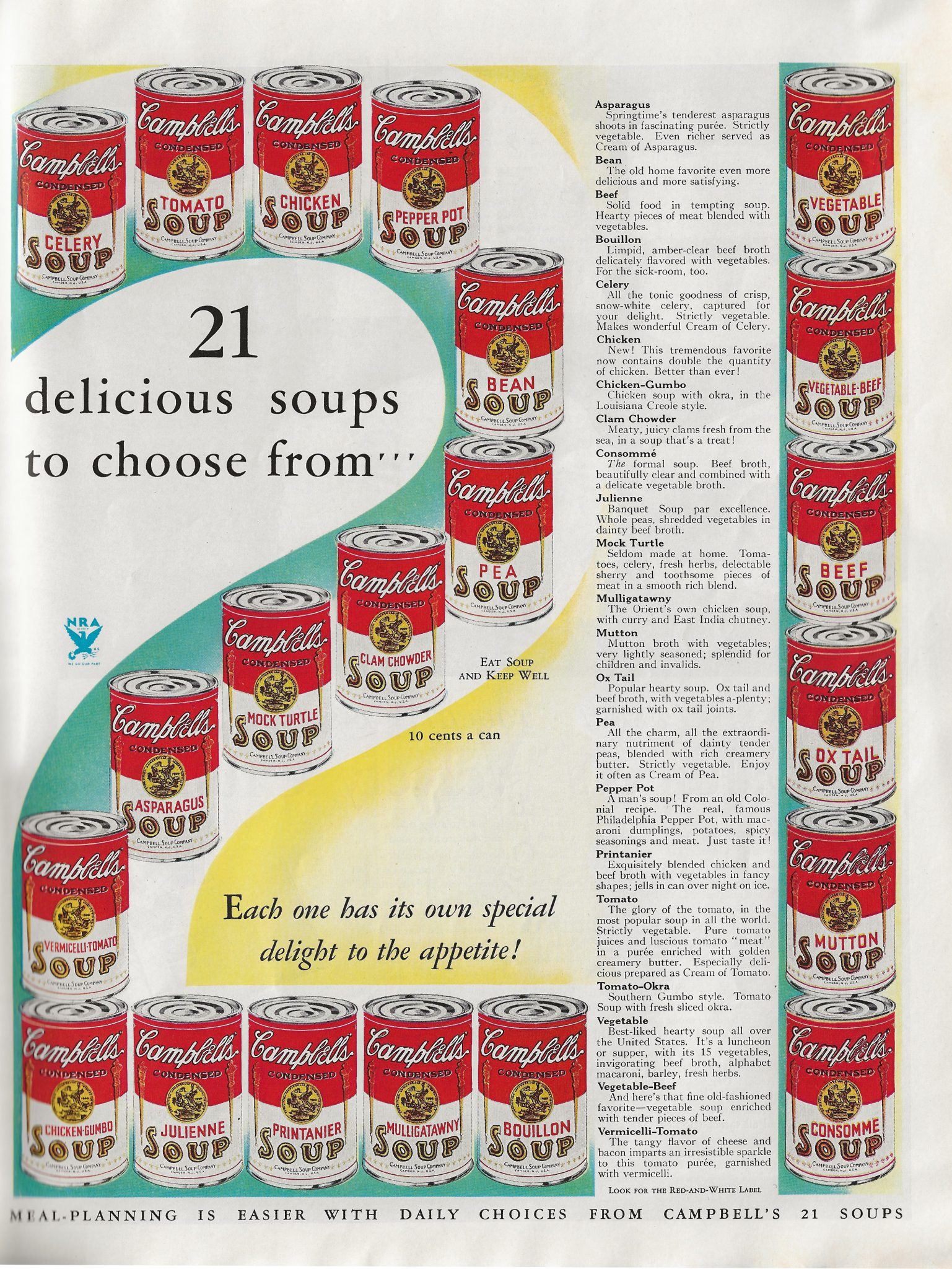 Unusual Original Flavors of Campbell's Soup (1933) Vicarious Windows